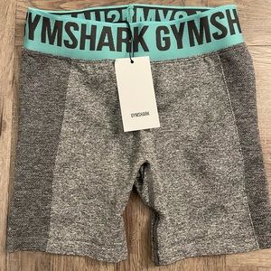 Gymshark Flex Shorts - Charcoal Marl/Jade Green NWT